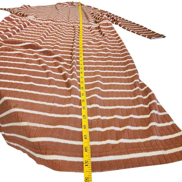 Old Navy Womens Long Sleeve Waist Defined Rib Knit Striped Midi Sweater Dress 2X - Picture 12 of 12